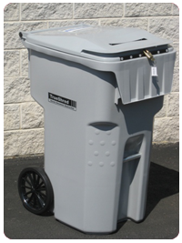 95 gallon secure shred bin. 
